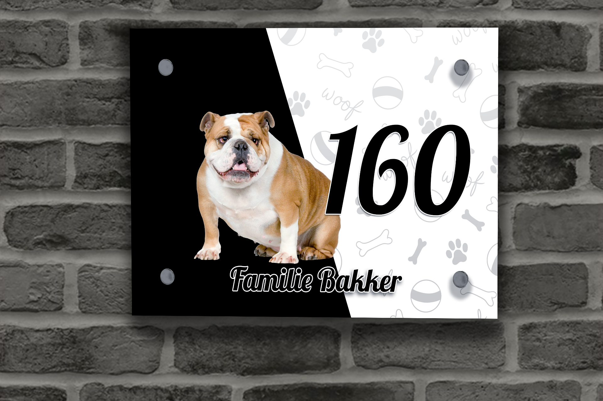 Engelse Buldog Naambordje 3