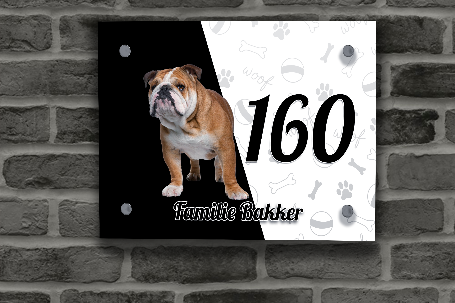 Engelse Buldog Naambordje 2