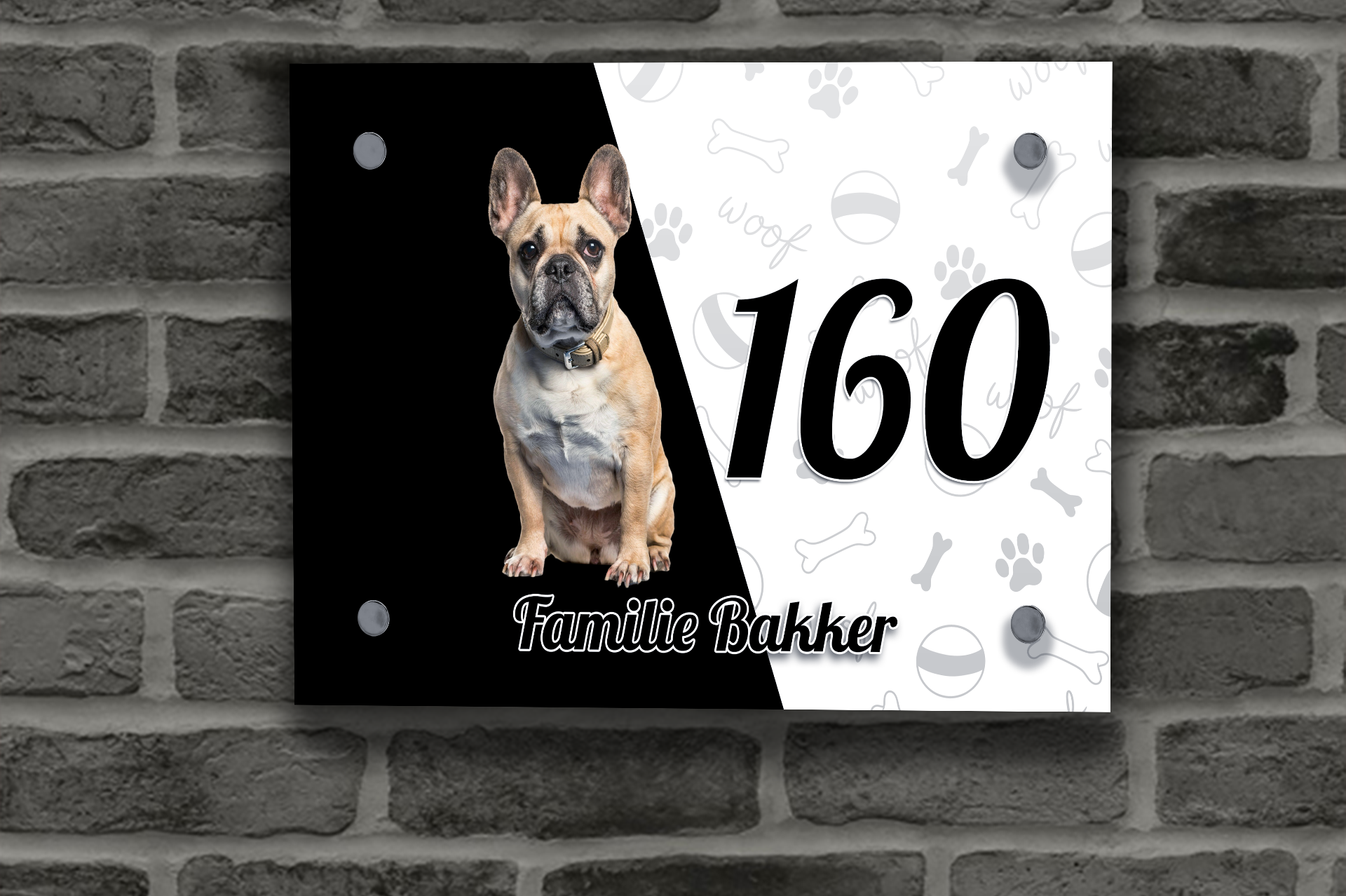 Franse Buldog Naambordje 3