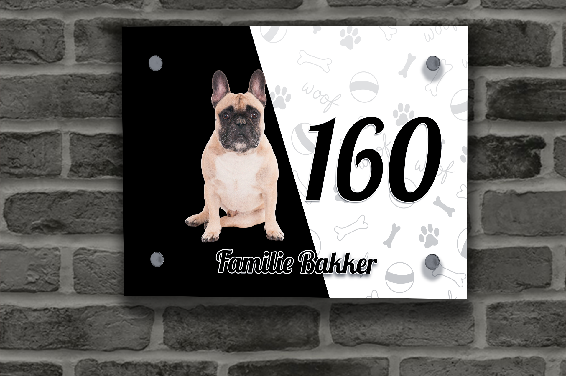Franse Buldog Naambordje 4