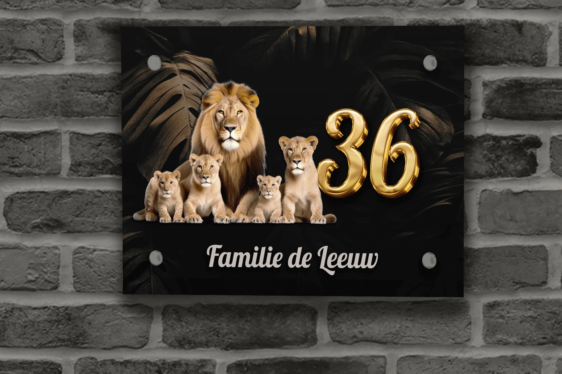Leeuwen Naambordje 6